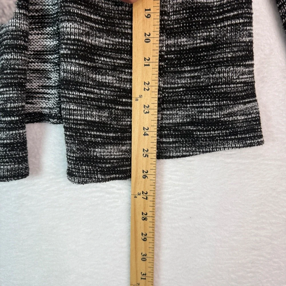 Van Heusen Womens Black‎ White Marled Knit Open Front Cardigan Sweater Size S/P